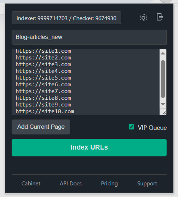 Demonstration of using the extension